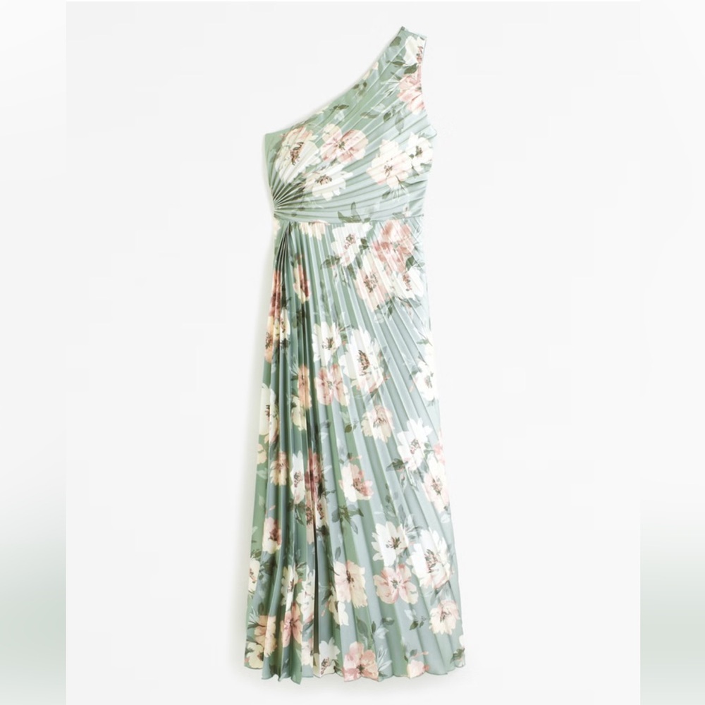 Abercrombie Giselle Pleated One Shoulder Maxi Dress